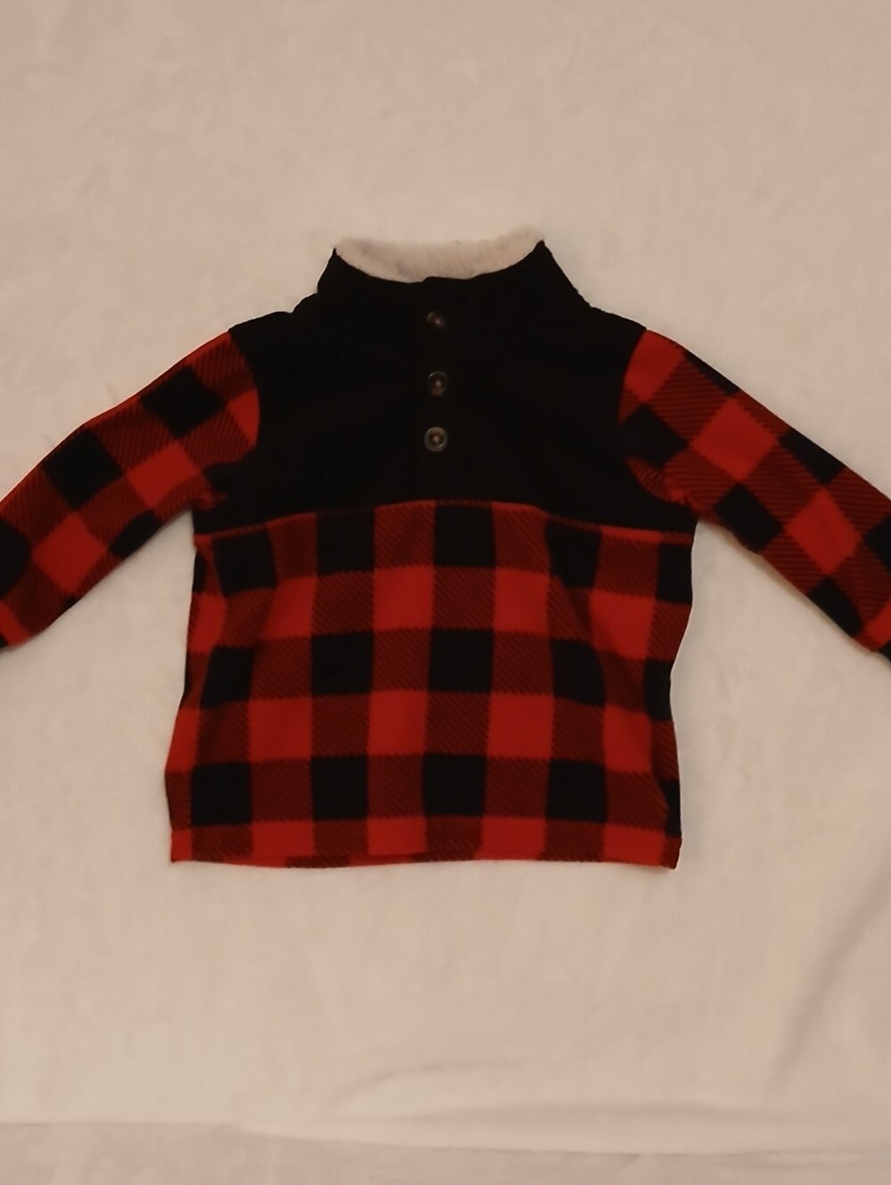 Carter's Red Buffalo Print Fleece Pullover Size 12 Months Black Navy Long Sleeve